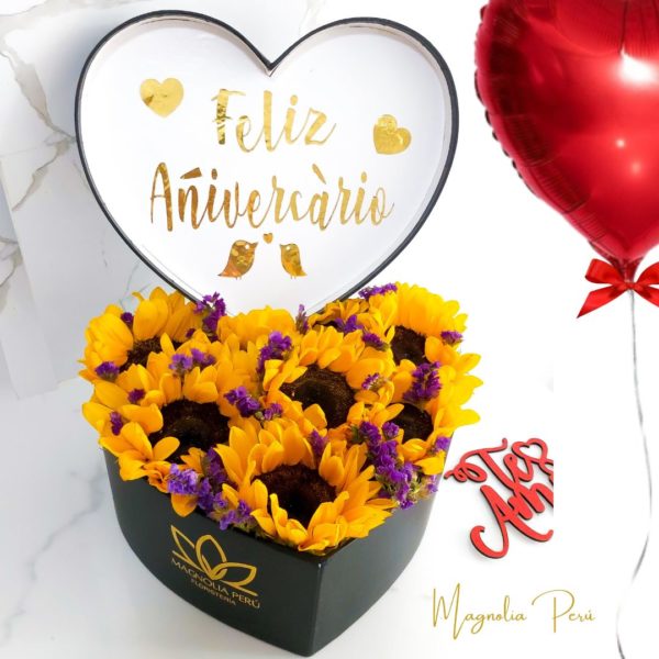 Box Corazón de Girasoles